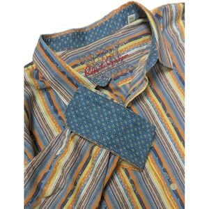 Robert Graham Striped Flip Cuff Button Down Shirt Men's XXL